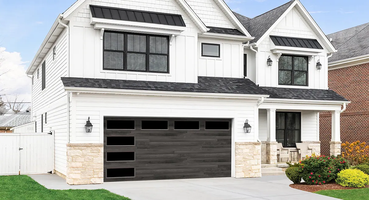Flush Panel Carbon Oak garage door