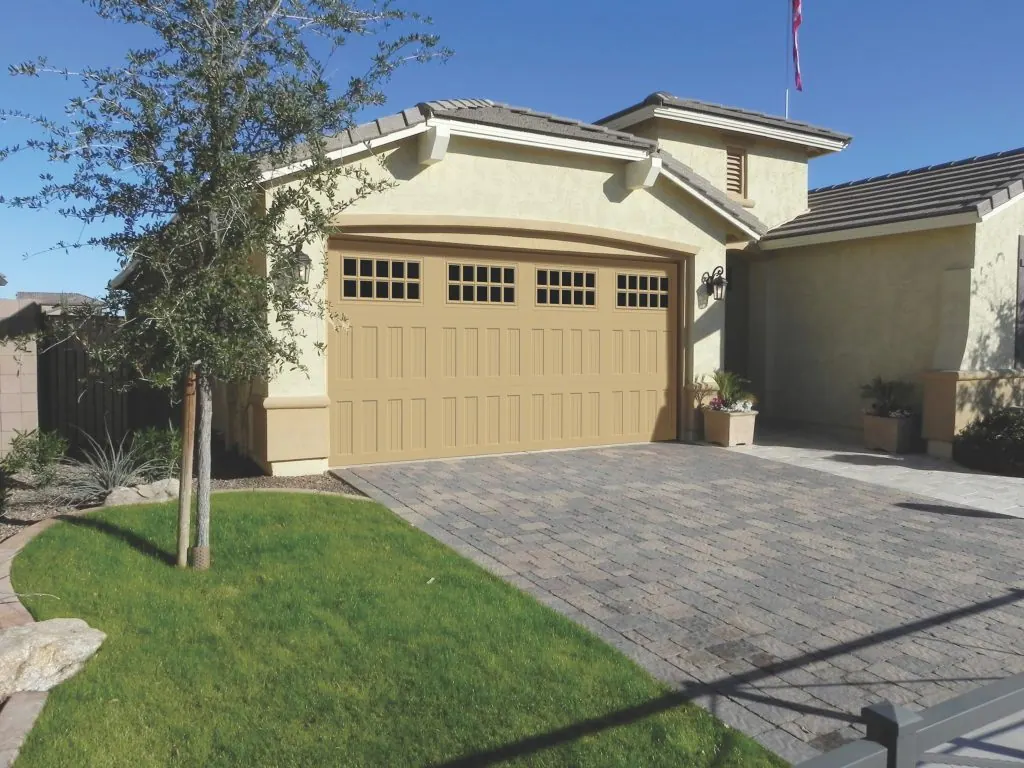 Safe-Way SteeLite Legacy modern garage door installed on a home