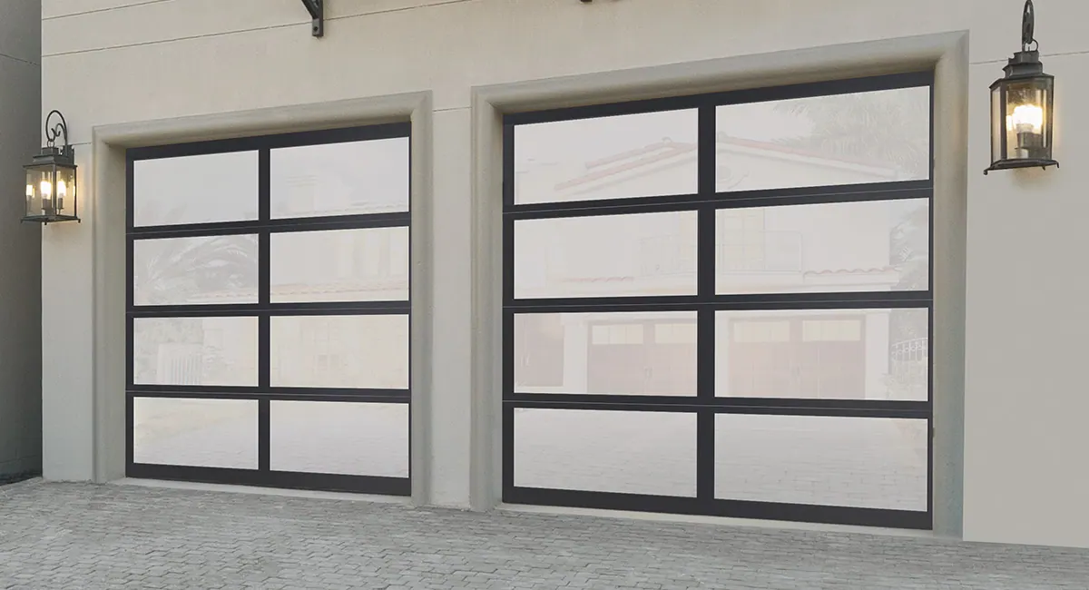 modern glass garage door