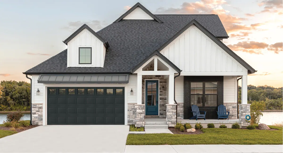 black classic steel garage door
