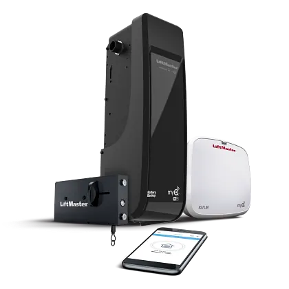 elite series dc battery backup wall mount wi fi garage door opener