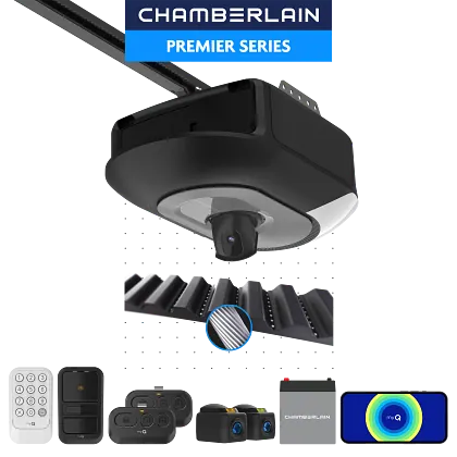 1 1/4 hp belt drive opener with battery backup, built in camera, and myq connectivity