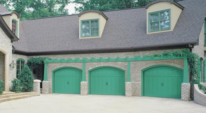 Amarr by Design Curtis with Cambridge Pull Handles, Custom Painted by Homeowner.