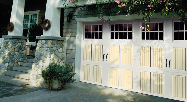 Classica Tuscany in True White/Almond with Madeira windows and Blue Ridge handles.
