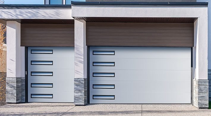 White smooth flush with black frame SlimLine windows.