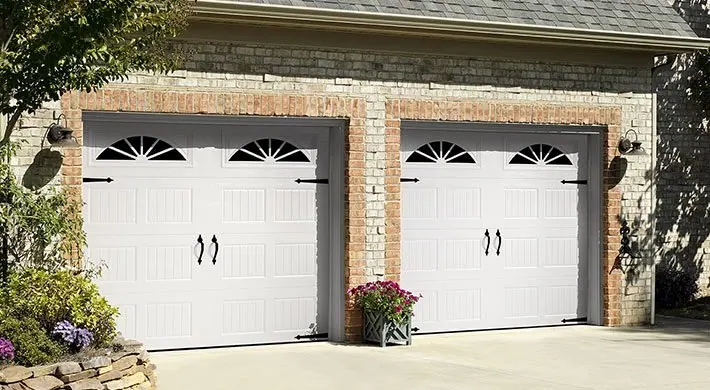 Bead Board design in True White with Wagon Wheel window inserts and Blue Ridge handles and hinges.